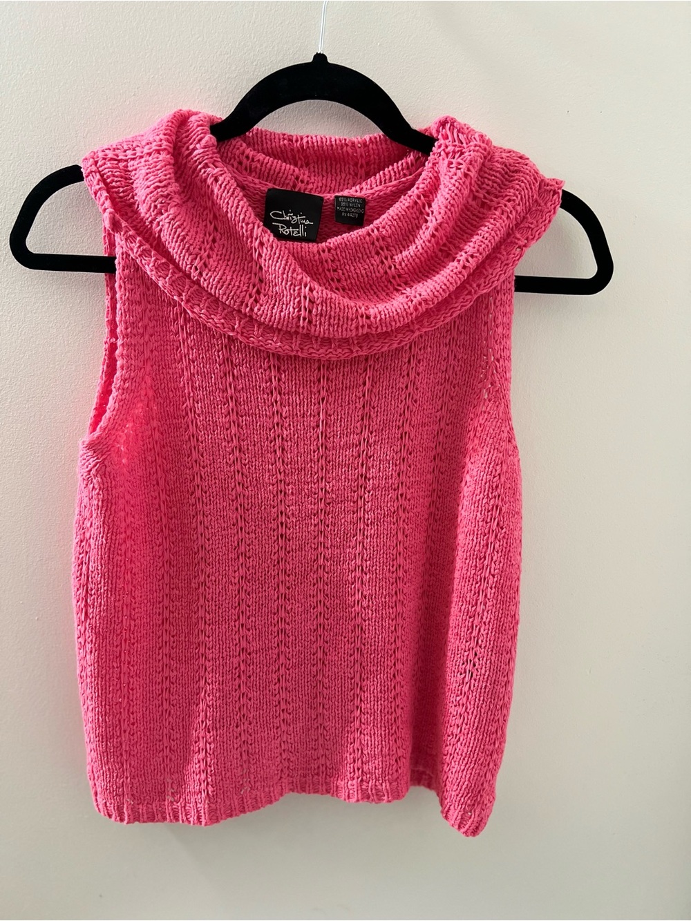 Cynthia Steffe Hot Pink Sleeveless Cowl Neck Sweater Top